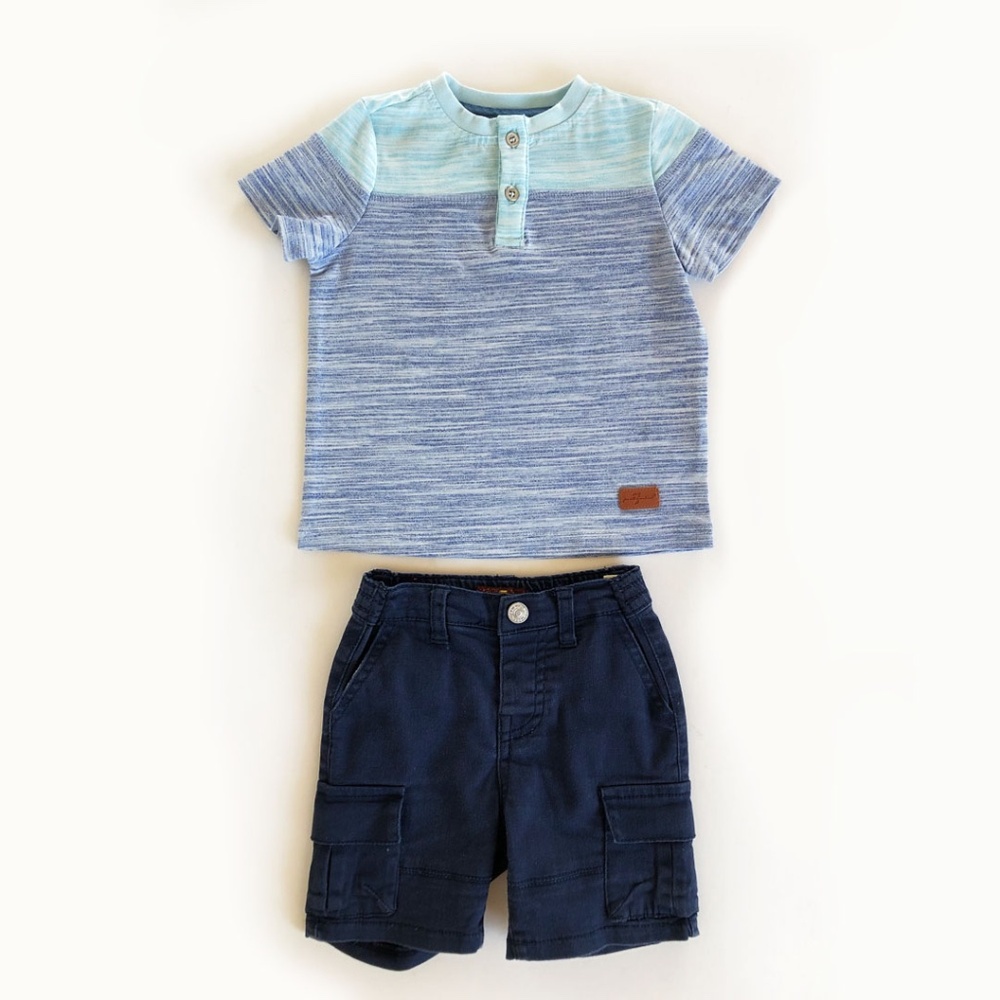 7 For All Mankind Boys' Shirt & Shorts Set